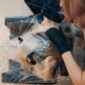 Hair coloring techniques applied at a professional salon