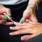 Gel vs acrylic vs dip powder: colorful gel polish manicure